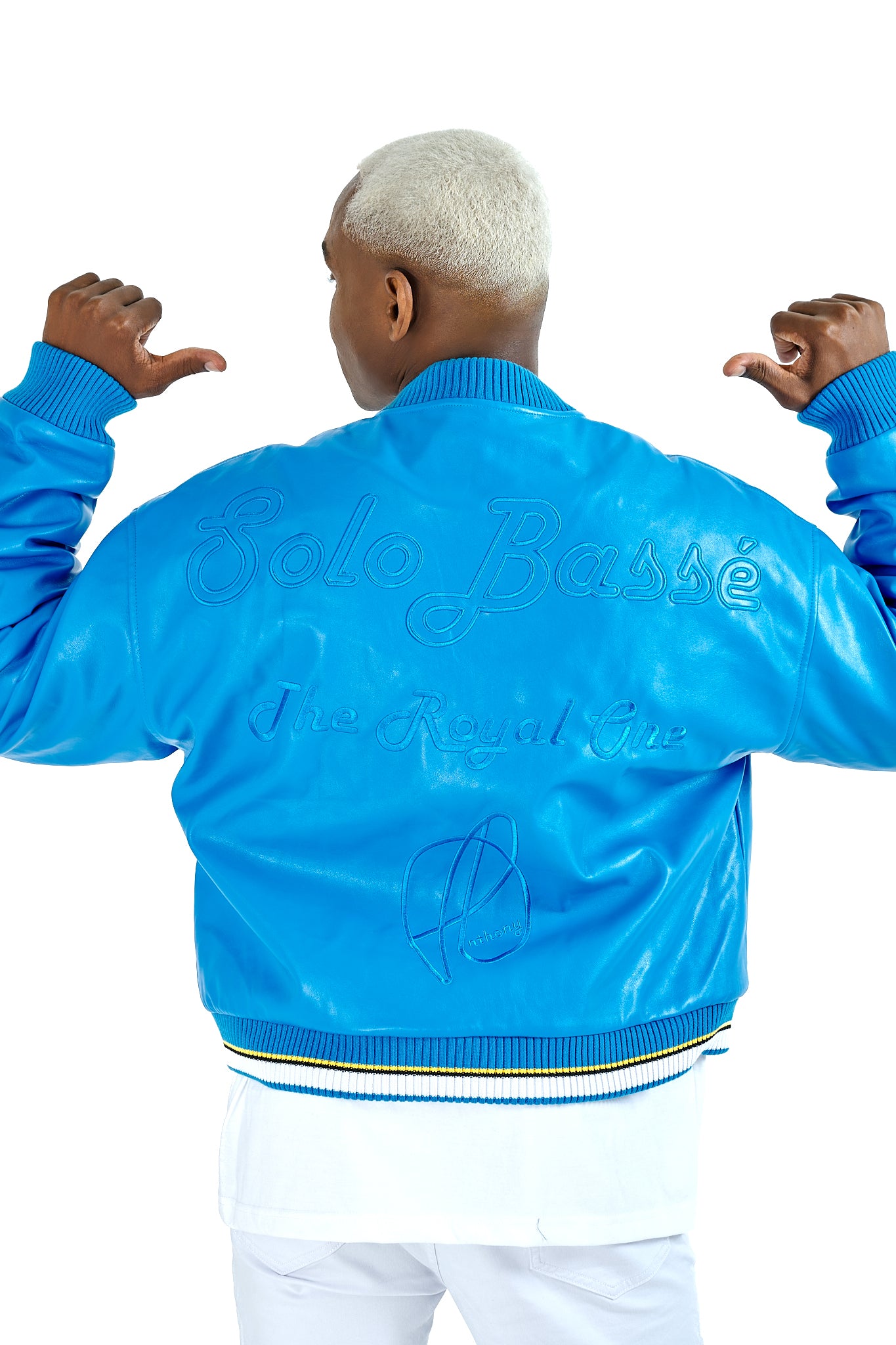 SoloBassé's Blue Leather Jacket | Puncher Blue Blaw
