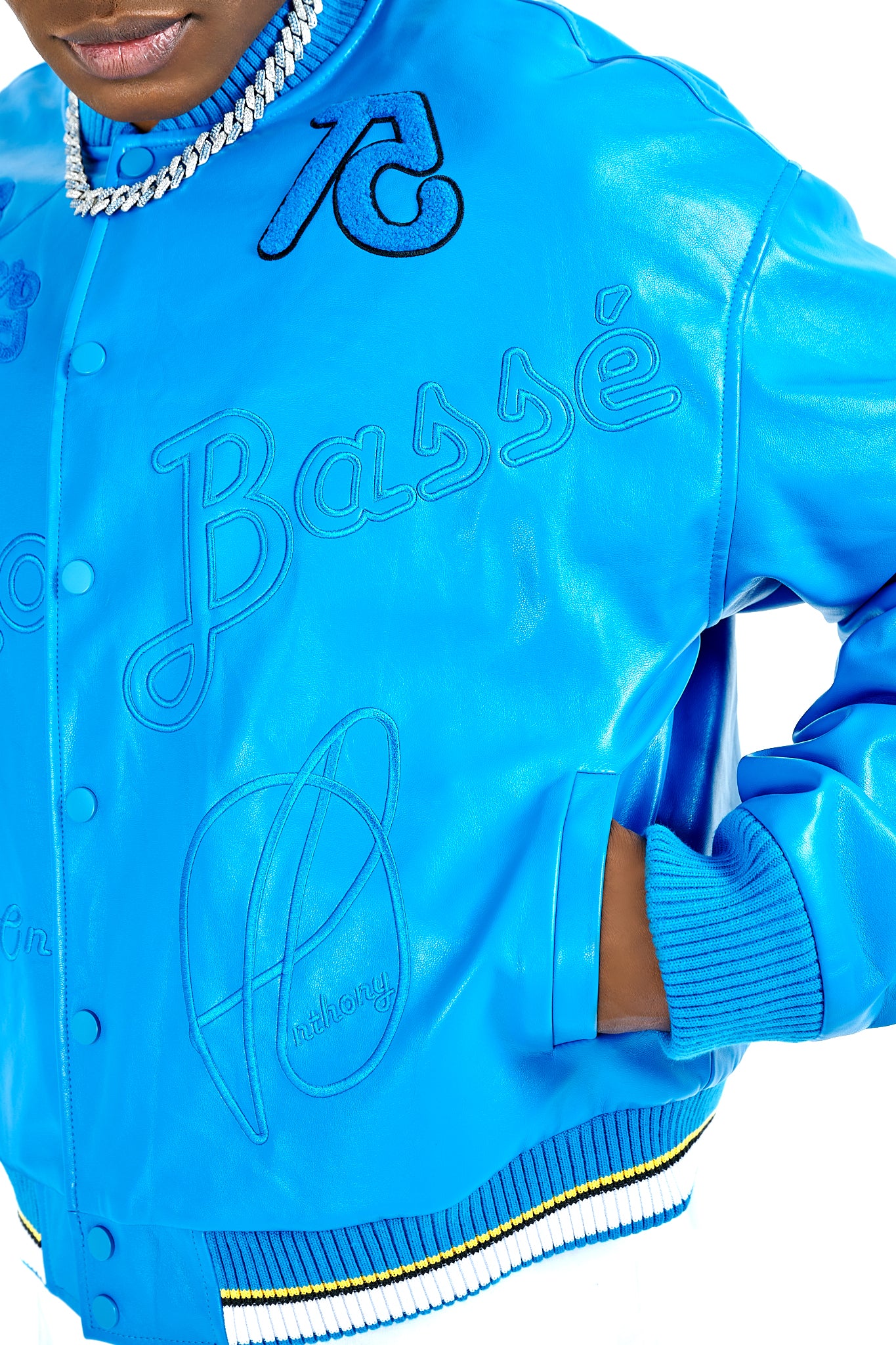 SoloBassé's Blue Leather Jacket | Puncher Blue Blaw