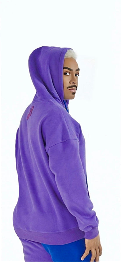 The Sekhem Crown | Luxury Men's Royal Hoodie Set | Purple & Royal Blue Designer Tracksuit | Solobassé