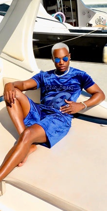 Men’s Velvet Tracksuit | Velvet Tracksuit for Men | The Sapphire Blue | By SoloBassè