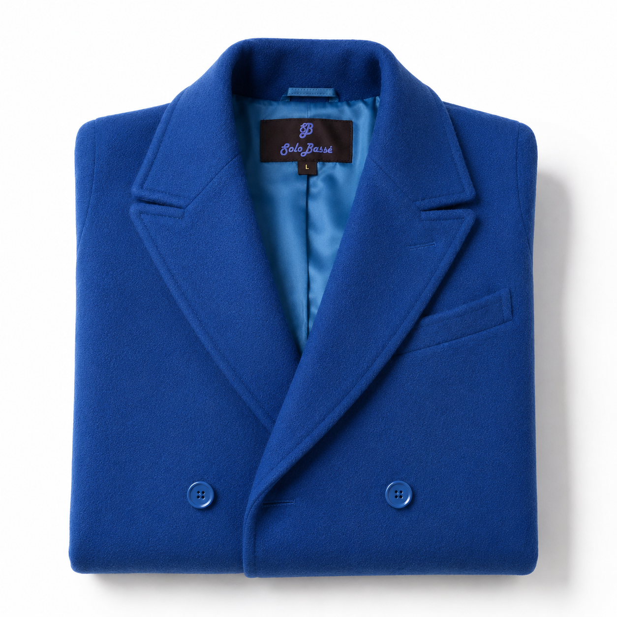 SoloBassè Monarch Blue Wool Overcoat